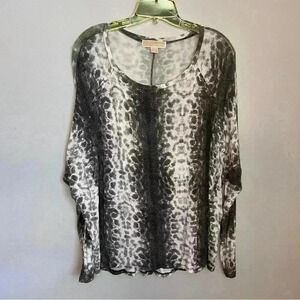 Michael Kors Animal Print w/Studs. Size S baggy comfy top. 23.5” pit to pit